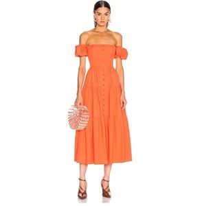 Staud off the shoulder elio midi dress size 4